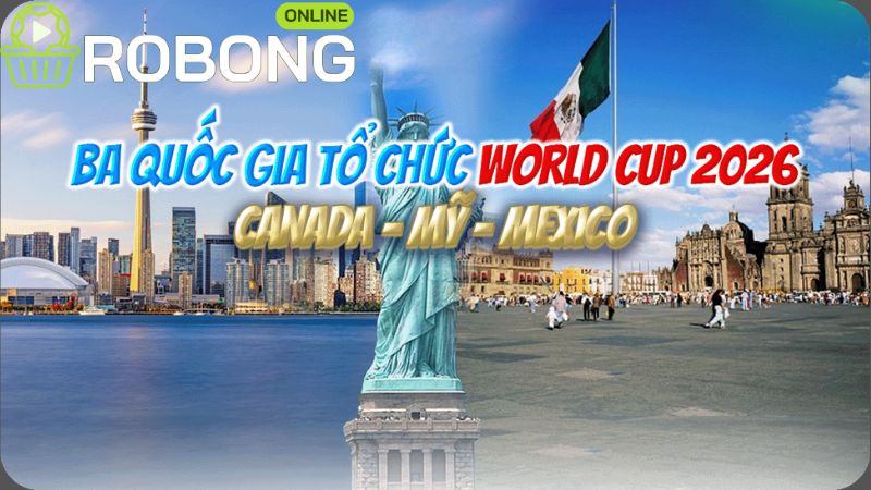 Bản đồ Bắc Mỹ đánh dấu 16 thành phố đăng cai World Cup 2026 tại ba quốc gia Mỹ, Canada và Mexico. Bản đồ Bắc Mỹ đánh dấu 16 thành phố đăng cai World Cup 2026 tại ba quốc gia Mỹ, Canada và Mexico.